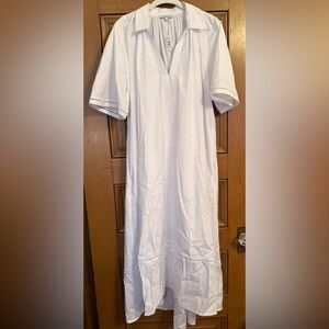 Madewell white poplin shirt dress